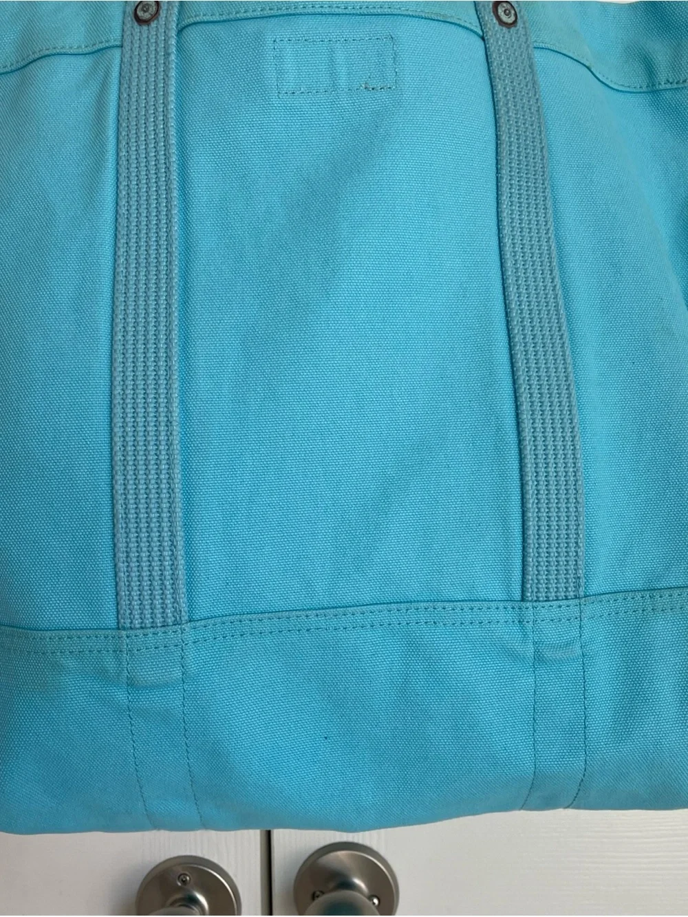 Polo Ralph Lauren  Light Blue Big Pony Zip Cotton Canvas Tote Bag RARE